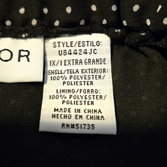 VTG Sag Harbor 2 pc Dress Midnight Blue White Polka Dots Layered Skirt size 2X - Picture 12 of 16